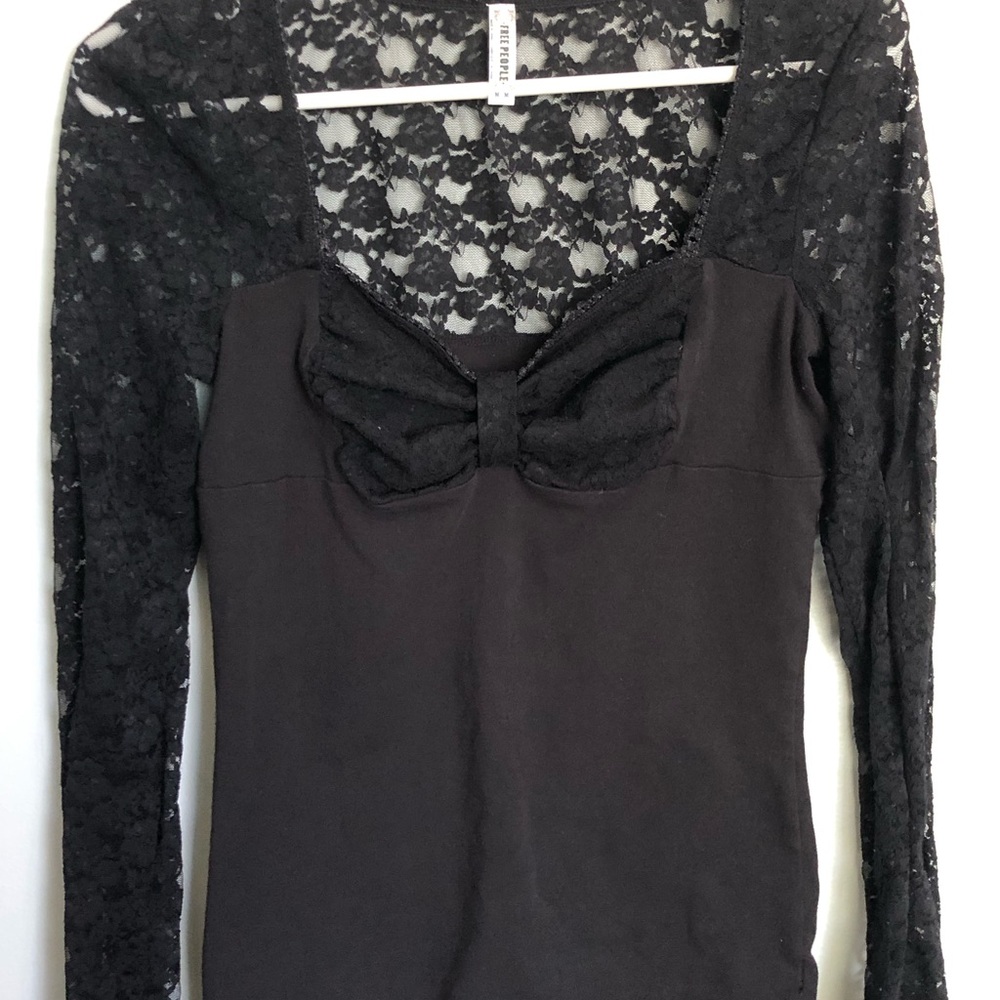 Black Lace Long Sleeve Top